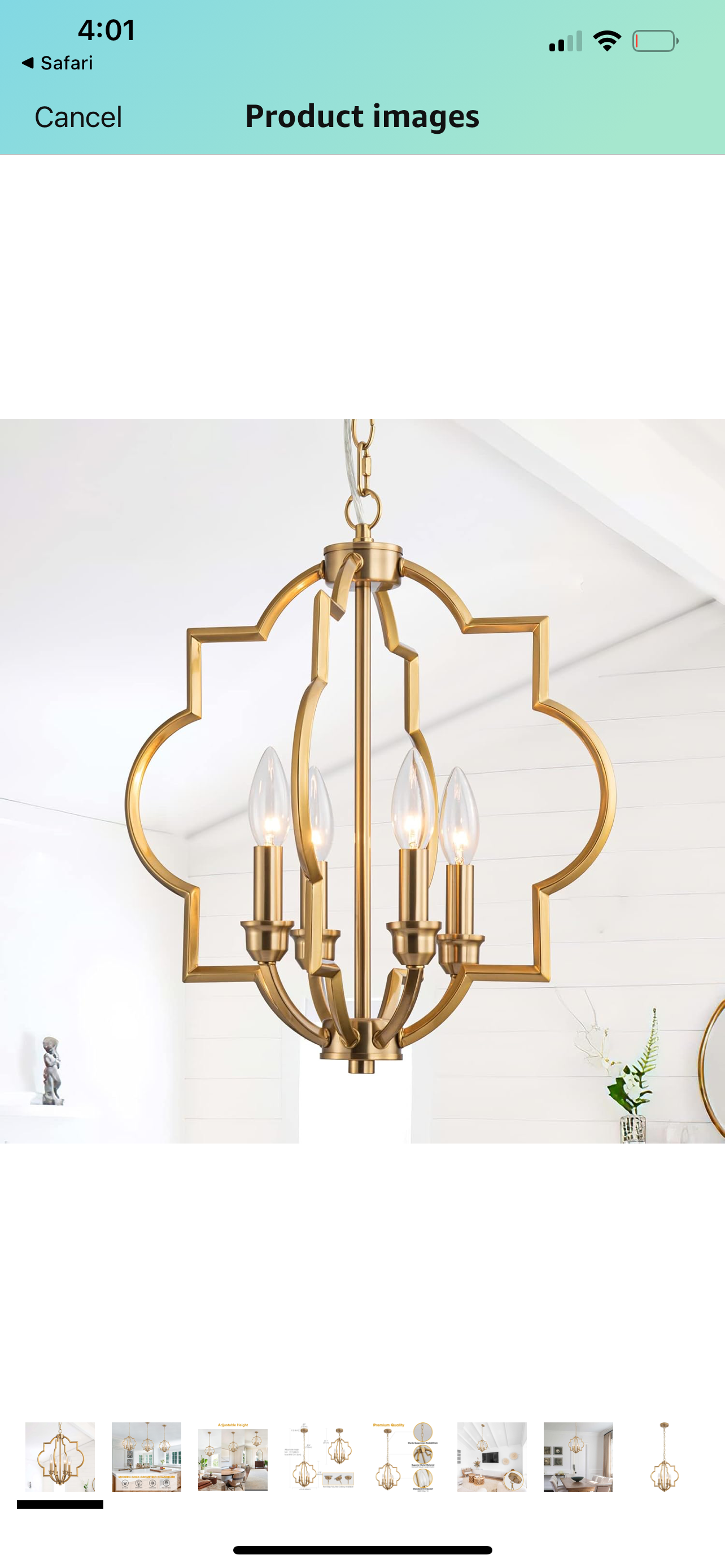15.6“Gold Farmhouse Chandelier Dining Room Light Fixtures Kitchen Island Pendant