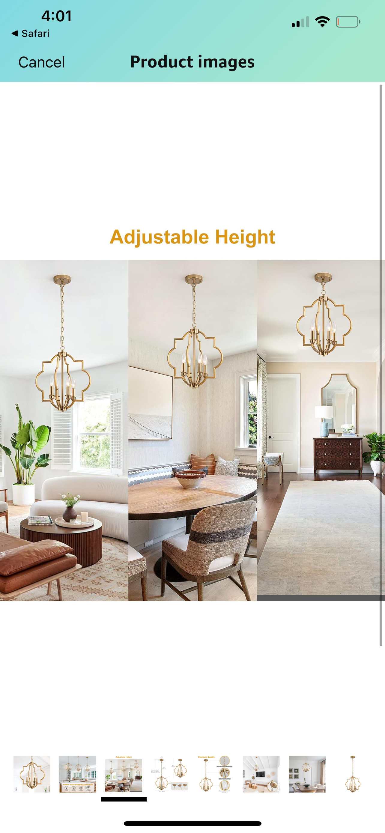 15.6“Gold Farmhouse Chandelier Dining Room Light Fixtures Kitchen Island Pendant